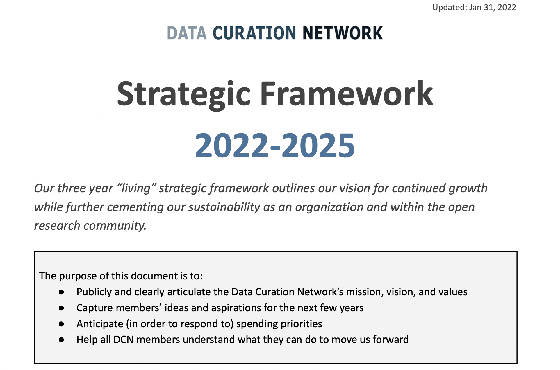 Data Curation Network Releases New Strategic Framework 2022-2025 - Data ...